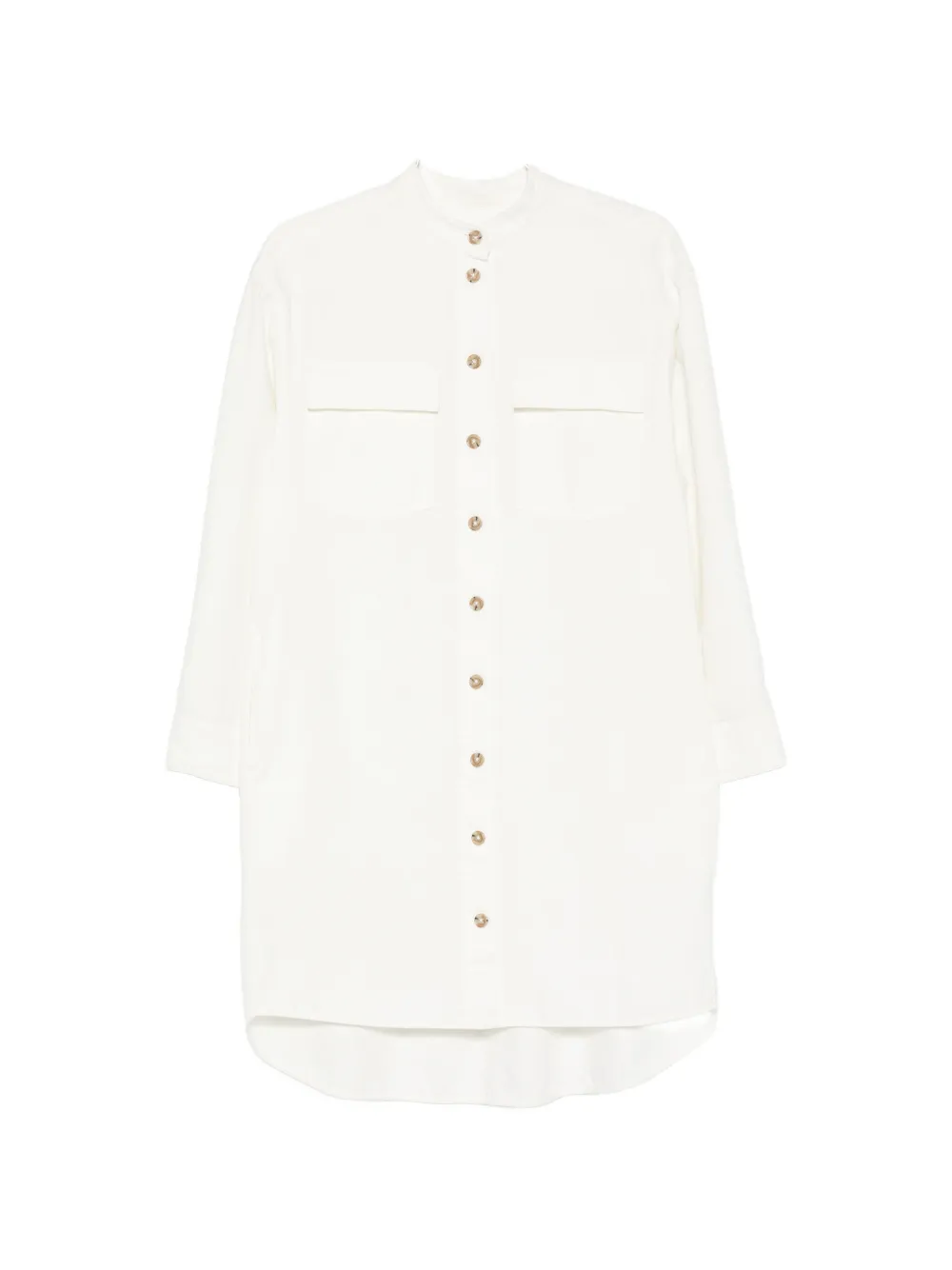Marc O'polo Button-down Chest-pocket Mini Dress In White