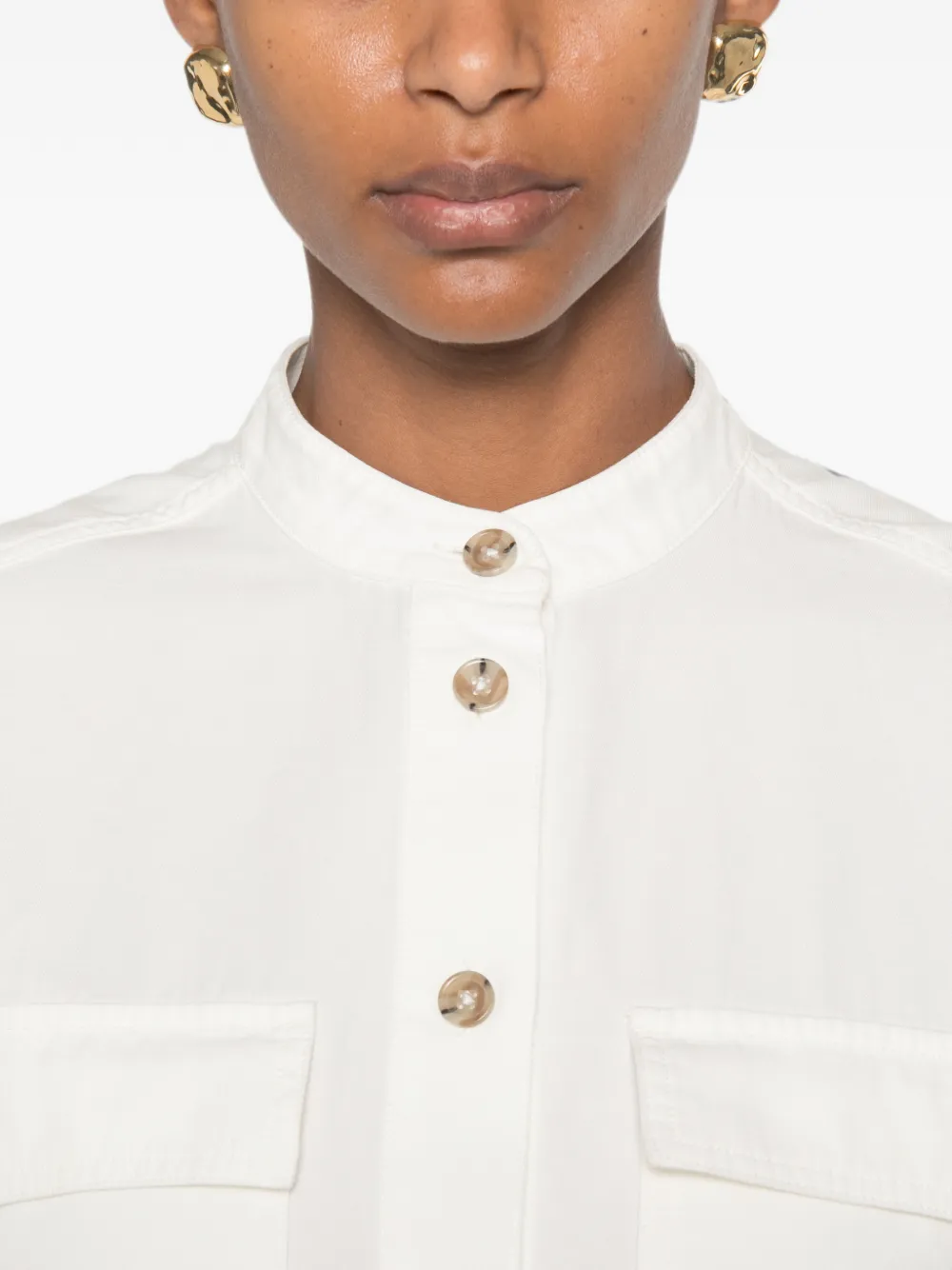 Marc O'Polo Button-down mini-jurk met borstzak Wit