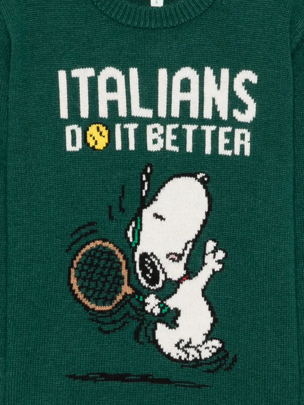 Mc2 Saint Barth Tennis Snoopy Sweater In Green