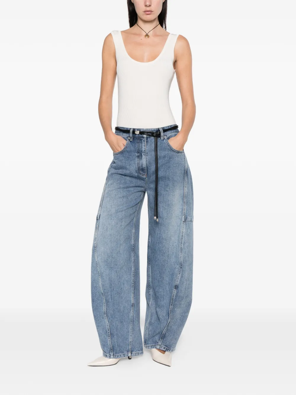 Zimmermann Scoop-neck Ribbed Tank Top In Neutral