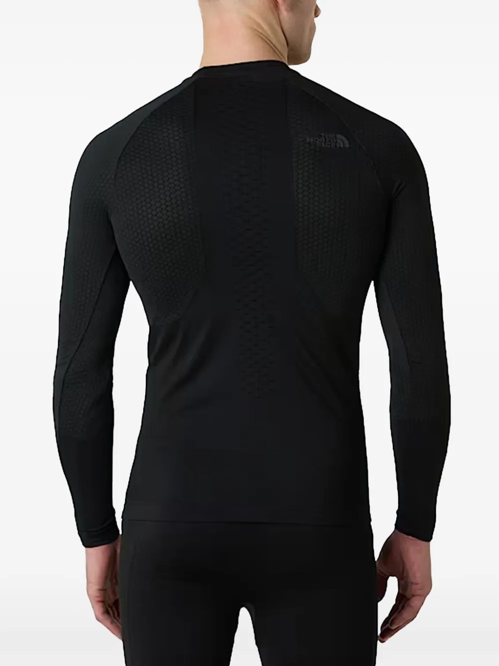 The North Face T-shirt met textuur en lange mouwen Zwart