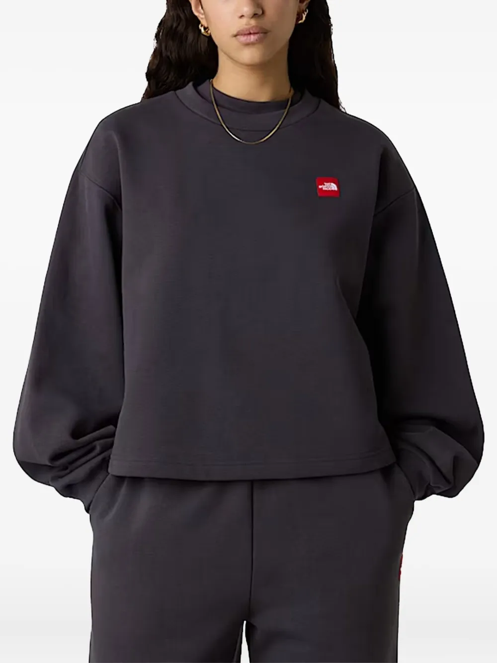 The North Face Logo-patch Cotton-blend Sweatshirt In Brown