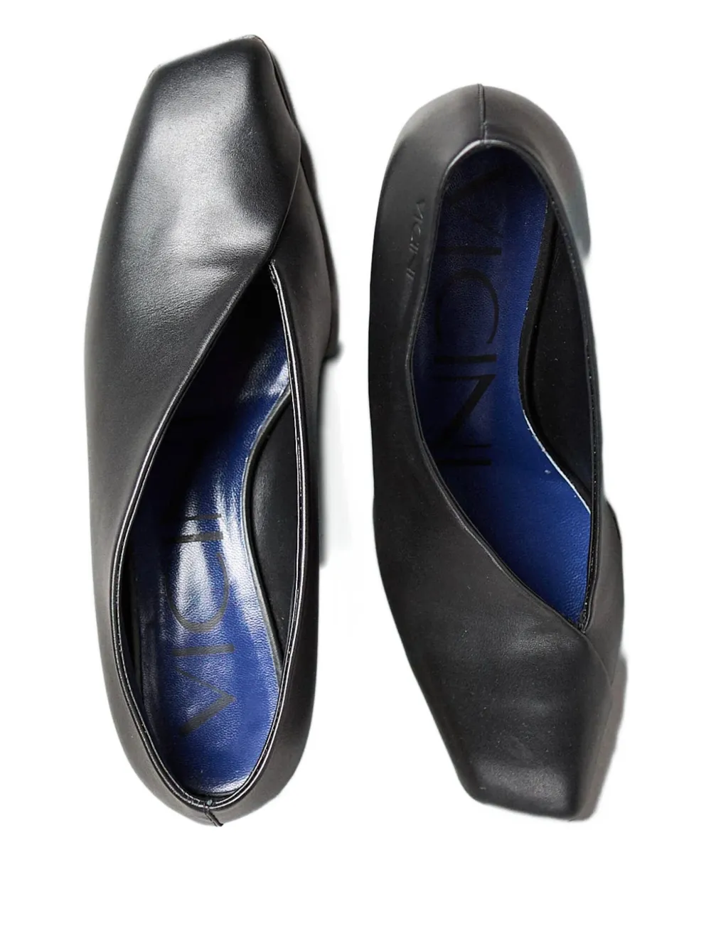Vicini Square-toe Kitten-heel Pumps In Black