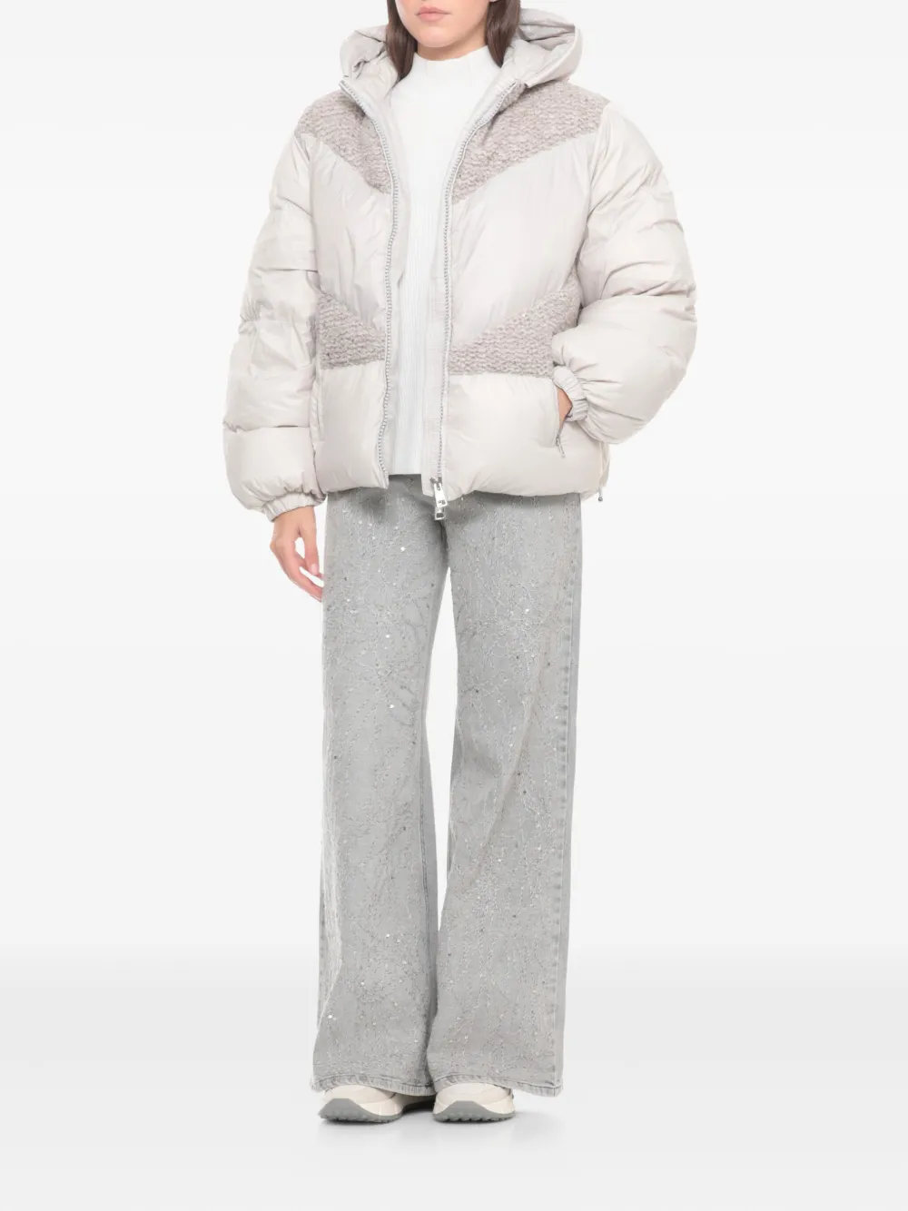 PANICALE chamarra con capucha y panel tejido | Chamarras capitonadas | Image 2