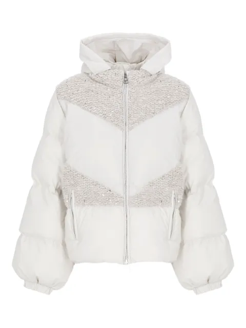 PANICALE hooded knitted-panel jacket