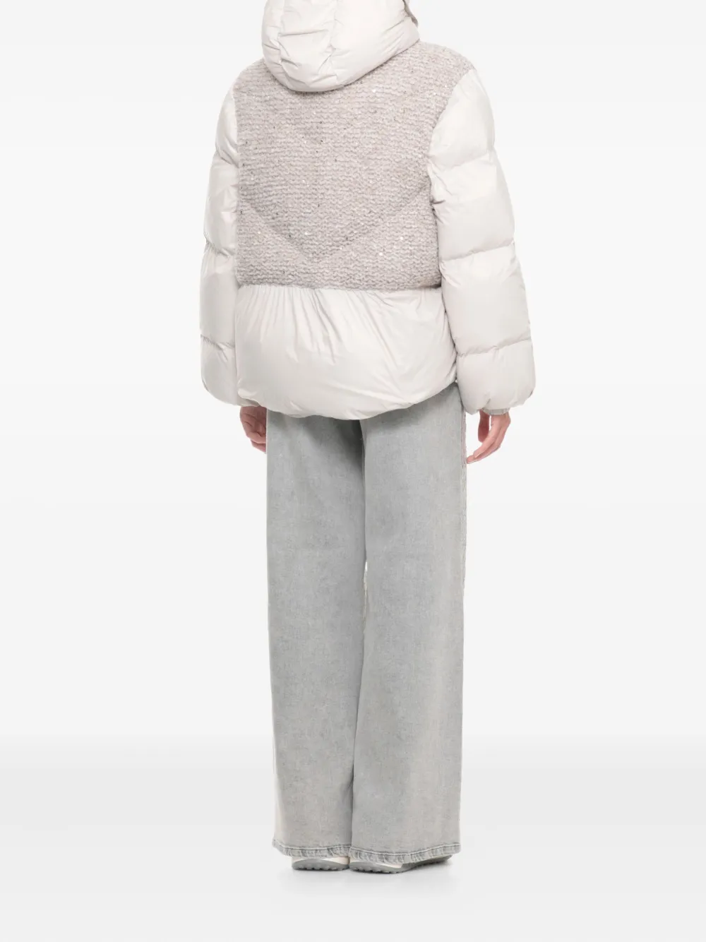 Panicale Hooded Knitted-panel Jacket In Multi