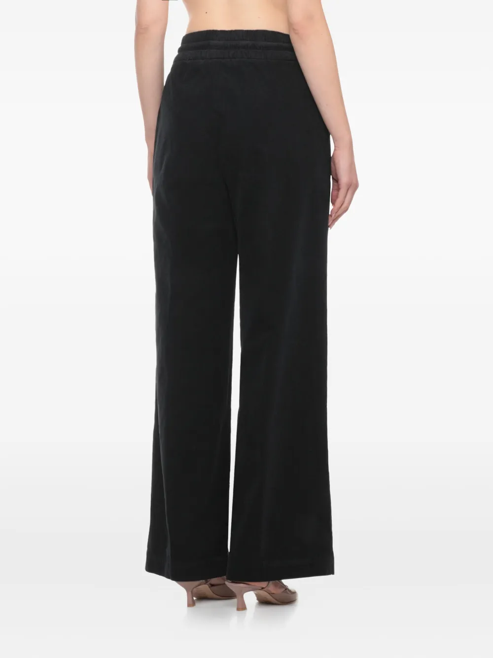Panicale Drawstring Cotton Trousers In Black