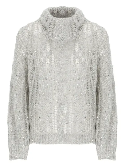PANICALE open-knit sequinned sweater