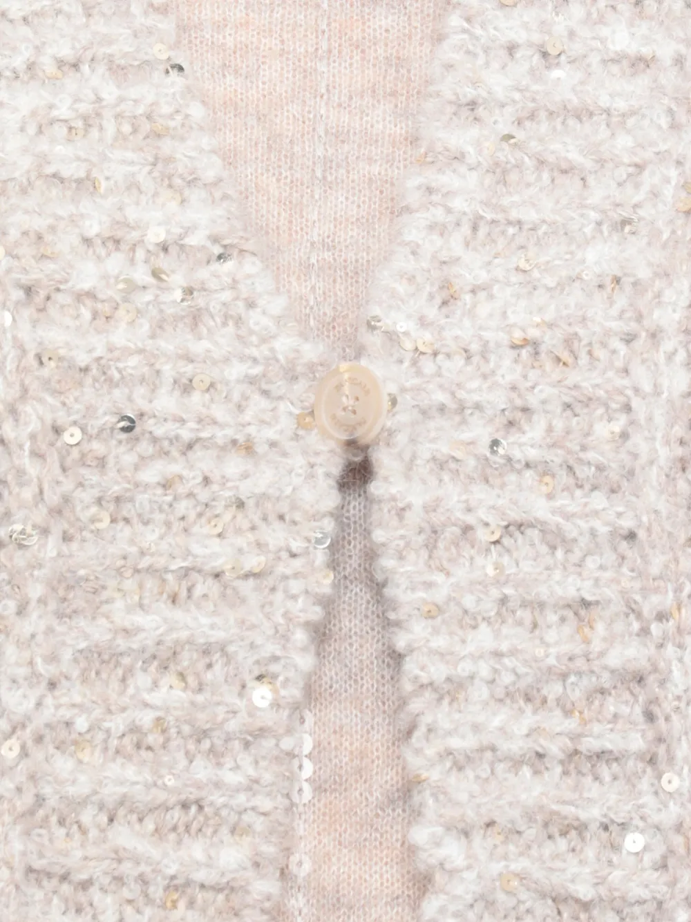 Panicale Open-knit Sequined Cardigan In Neutral