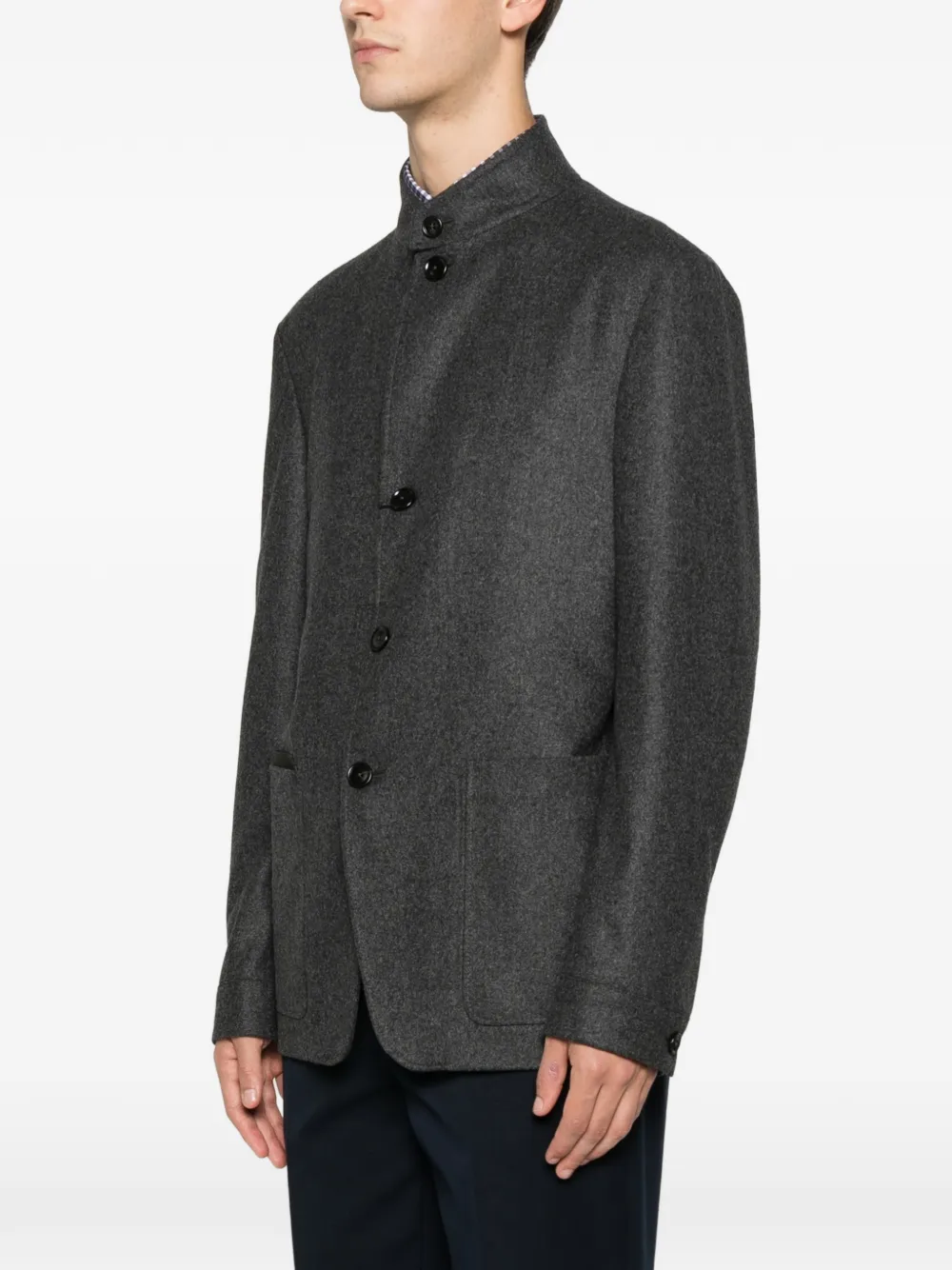 Zegna Button Pockets Jacket Grijs