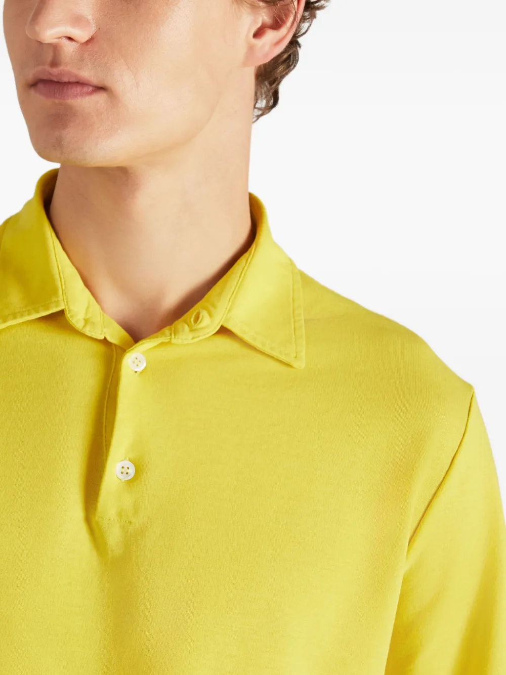 Zanone Poloshirt met knopen Geel