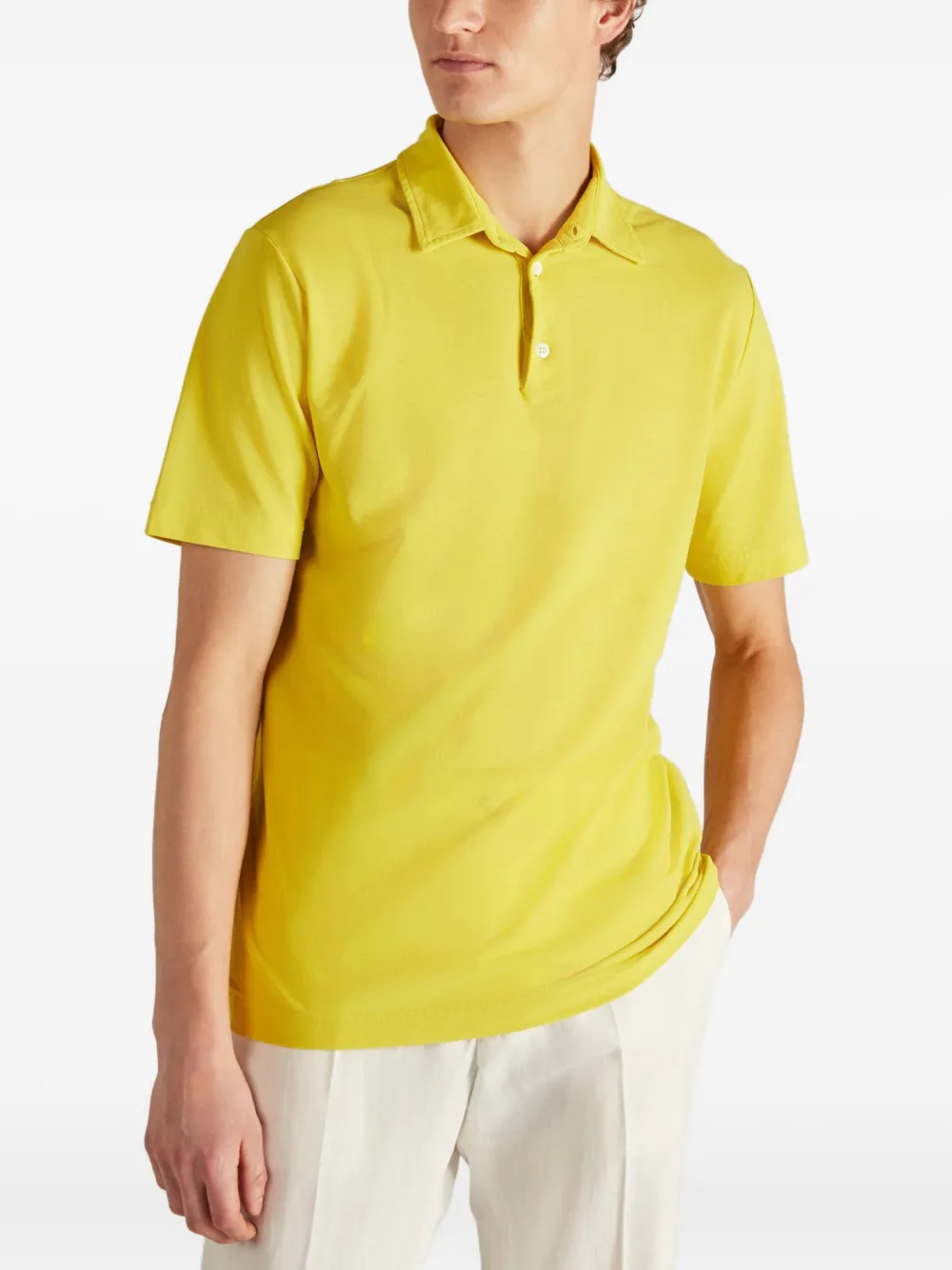 Zanone Poloshirt met knopen Geel