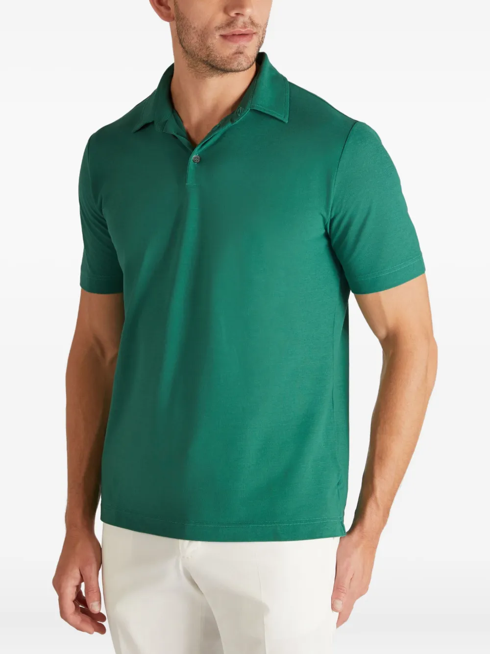 Zanone Poloshirt met knopen Groen