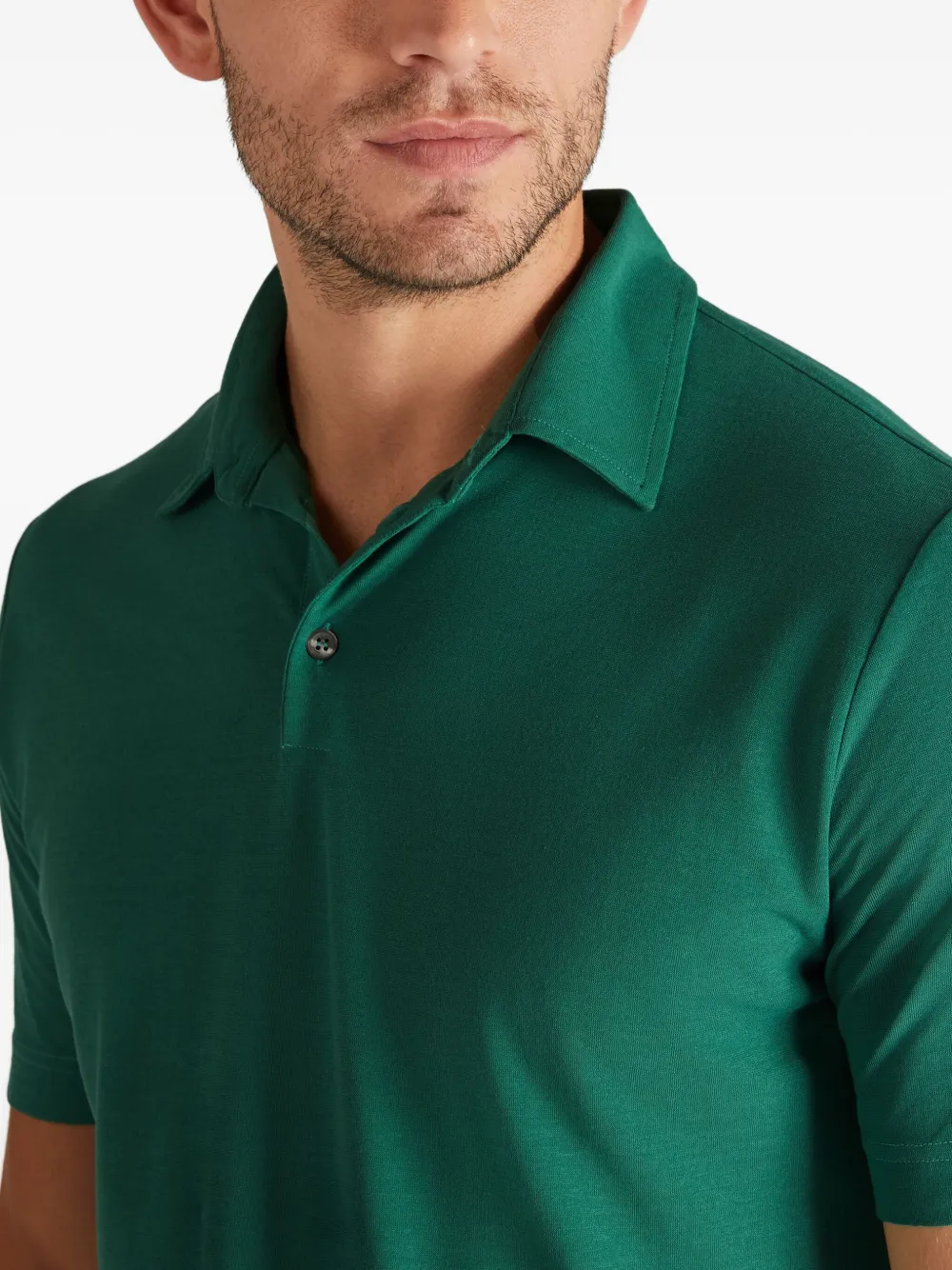 Zanone Poloshirt met knopen Groen