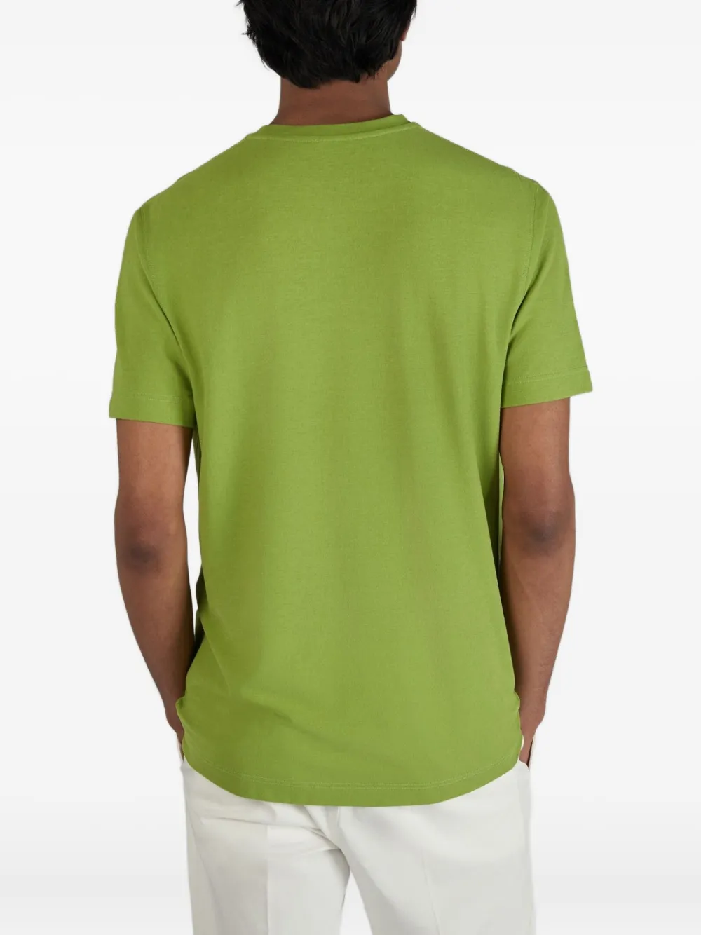 Zanone Katoenen T-shirt met ronde hals Groen
