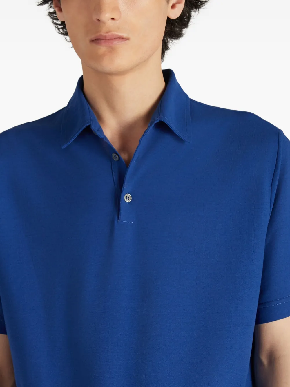 Zanone Poloshirt met knopen Blauw