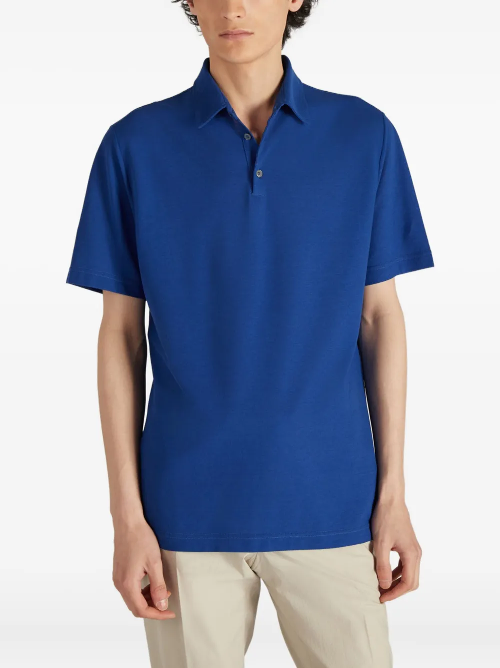 Zanone Poloshirt met knopen Blauw