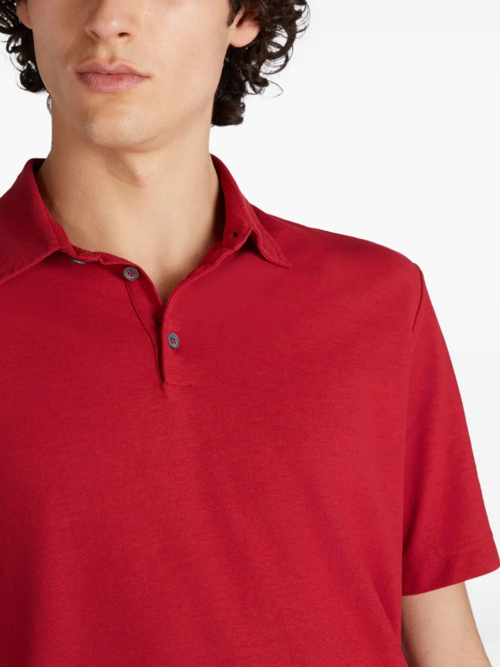 Zanone Poloshirt met knopen Rood