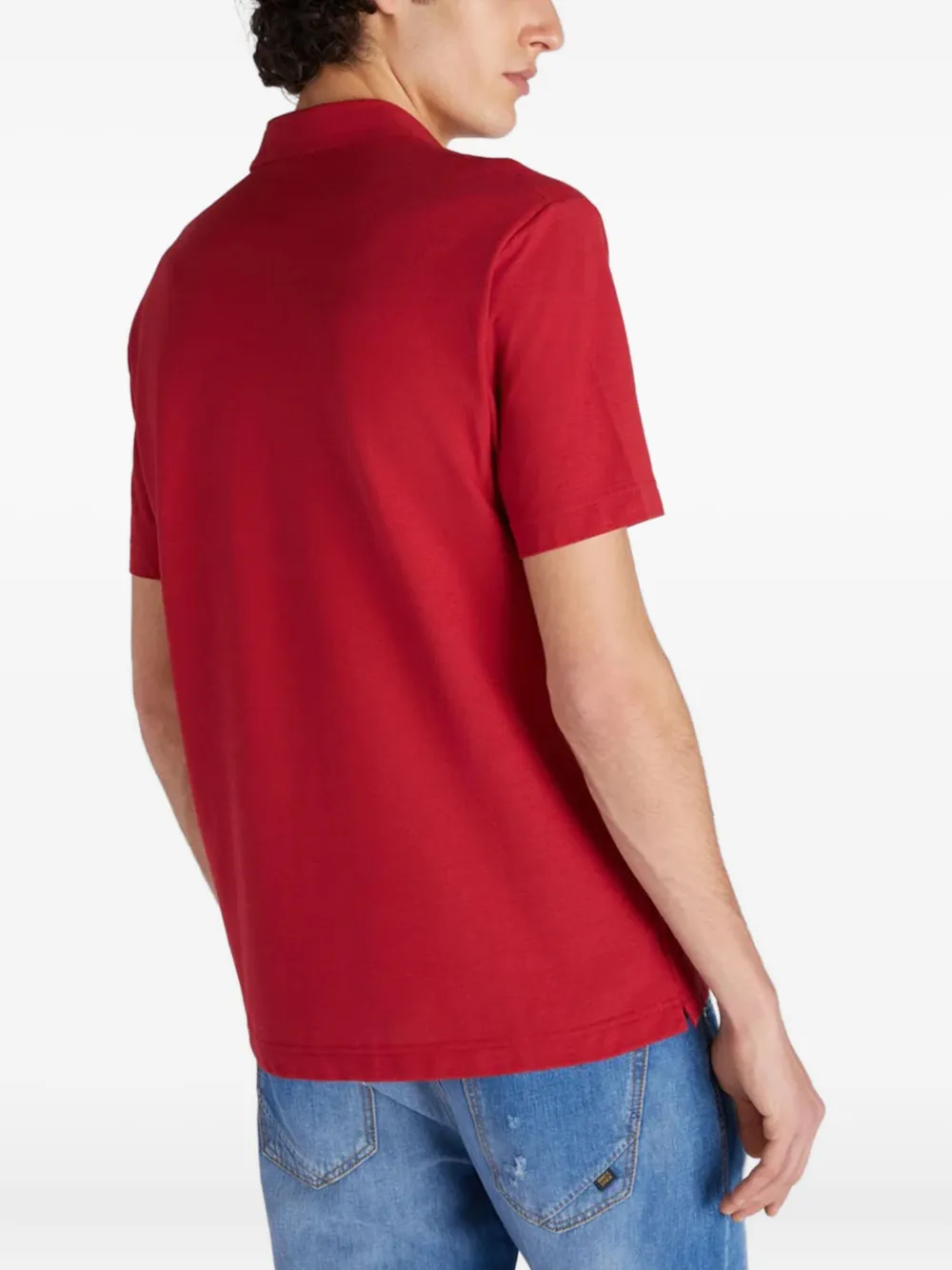 Zanone Poloshirt met knopen Rood