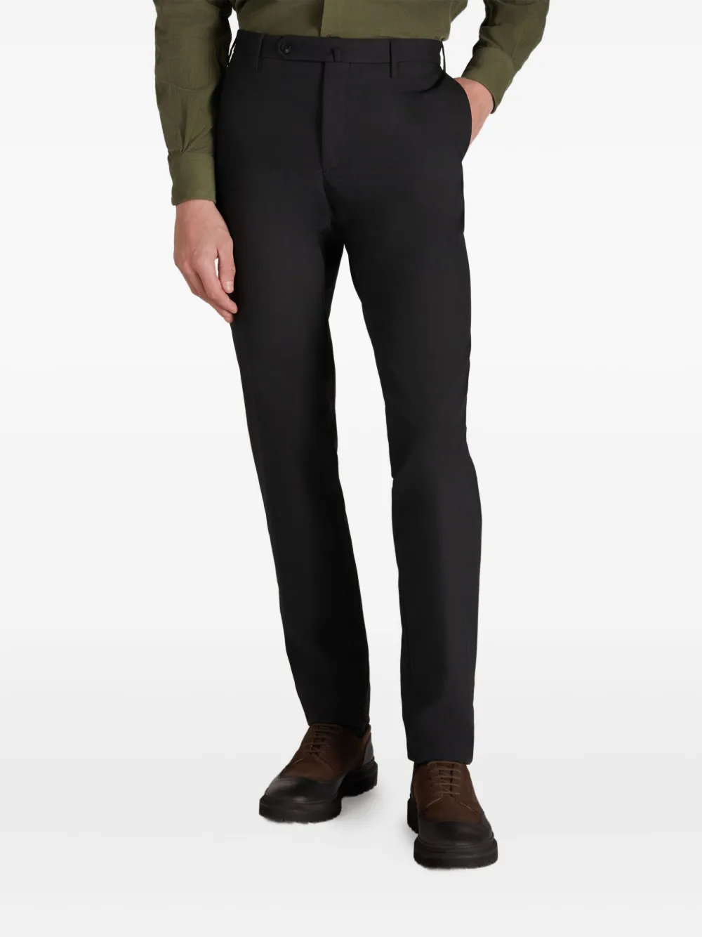 slowear Broek met riemlussen Zwart