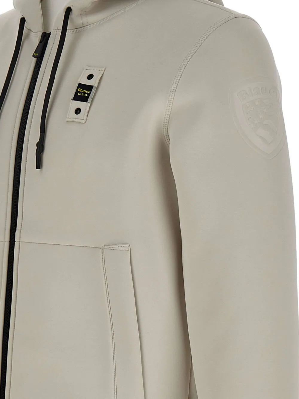 Blauer Hoodie met rits Beige