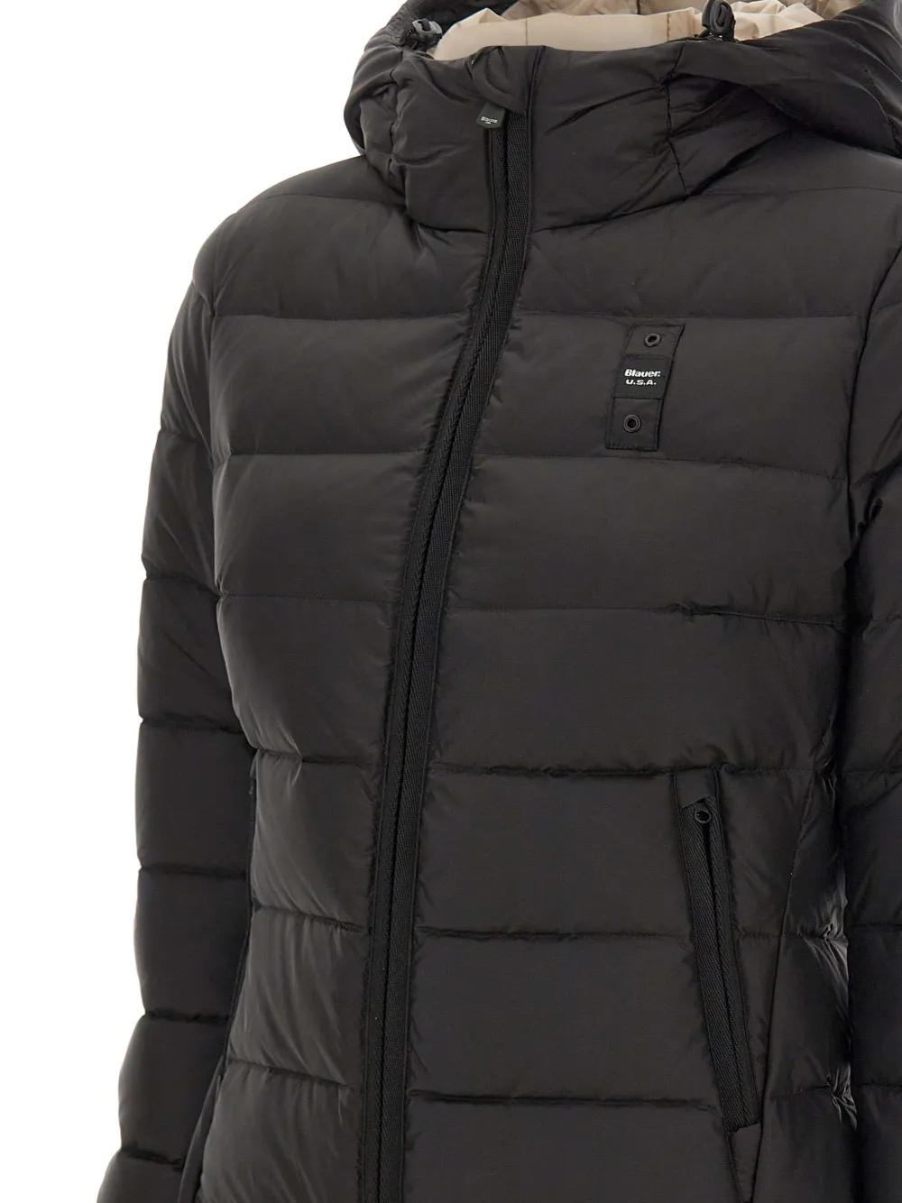 Blauer Charme Hooded Down Jacket In Black