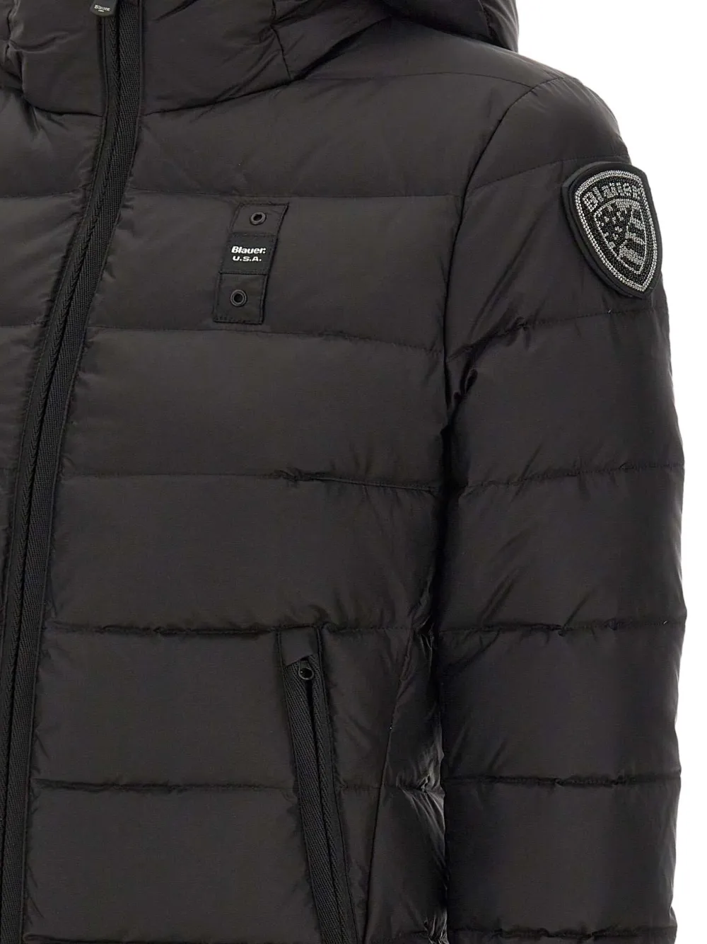Blauer Charme Hooded Down Jacket In Black