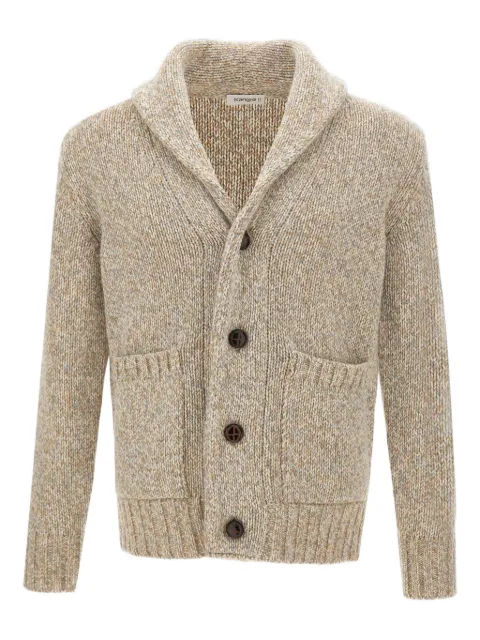 Kangra shawl-collar textured cardigan