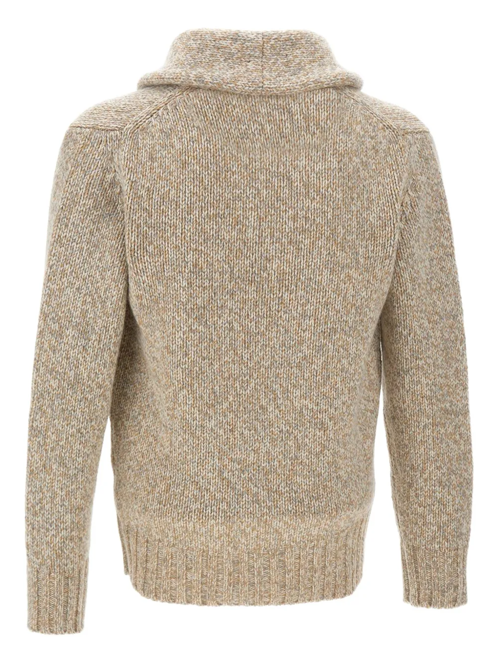 Kangra Vest met sjaalkraag en textuur Beige
