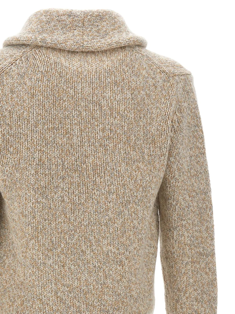 Kangra Vest met sjaalkraag en textuur Beige