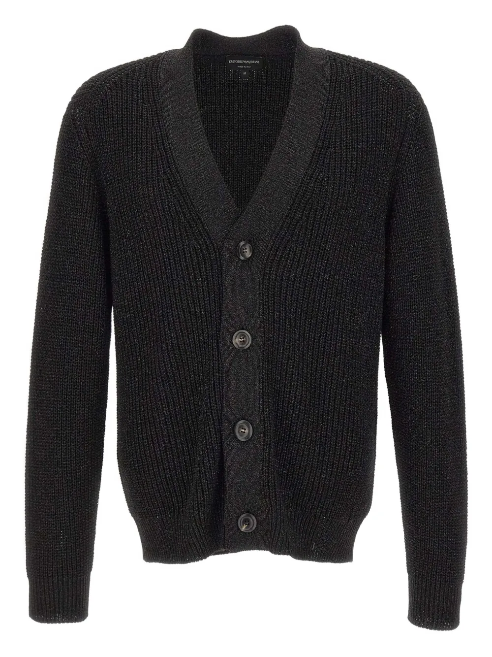 Emporio Armani button-fastening V-neck cardigan | Black | Image 1