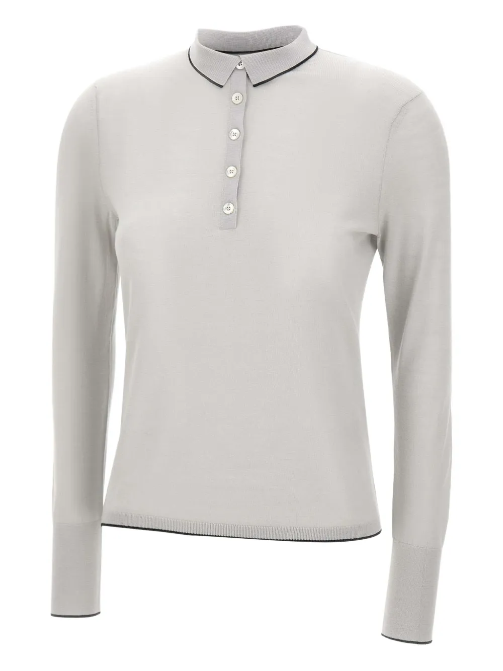 Eleventy wool polo top | Grey | Image 1