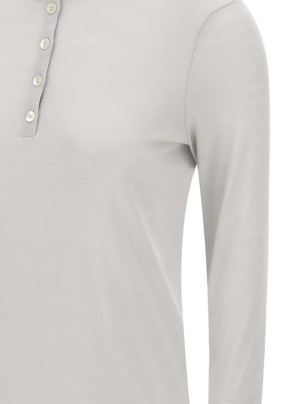 Eleventy Long-sleeved Polo Shirt In Gray