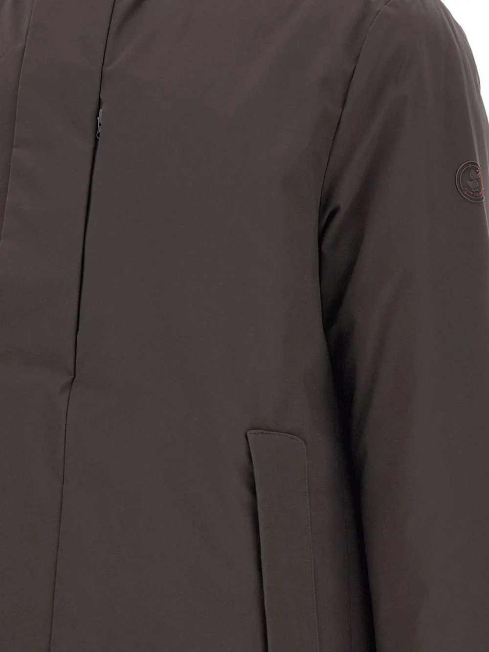 Save The Duck Logo-patch Padded Jacket In Brown