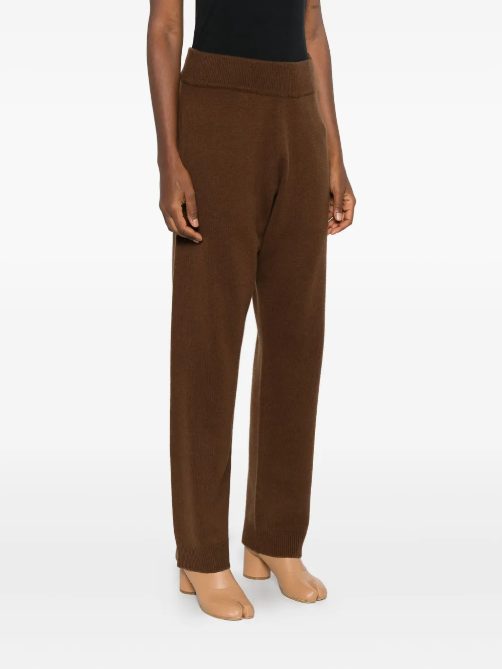 Entire Studios Ribbed-trim Trousers In Brown