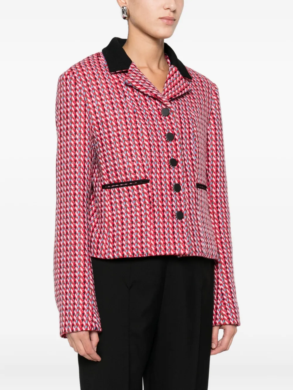 N°21 Notched-collar Tweed Jacket In Multi