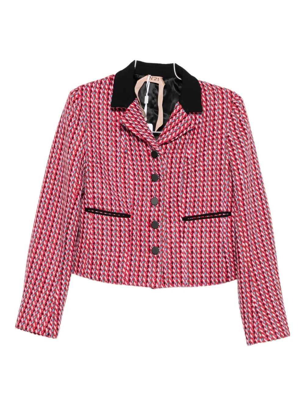 N°21 Notched-collar Tweed Jacket In Multi