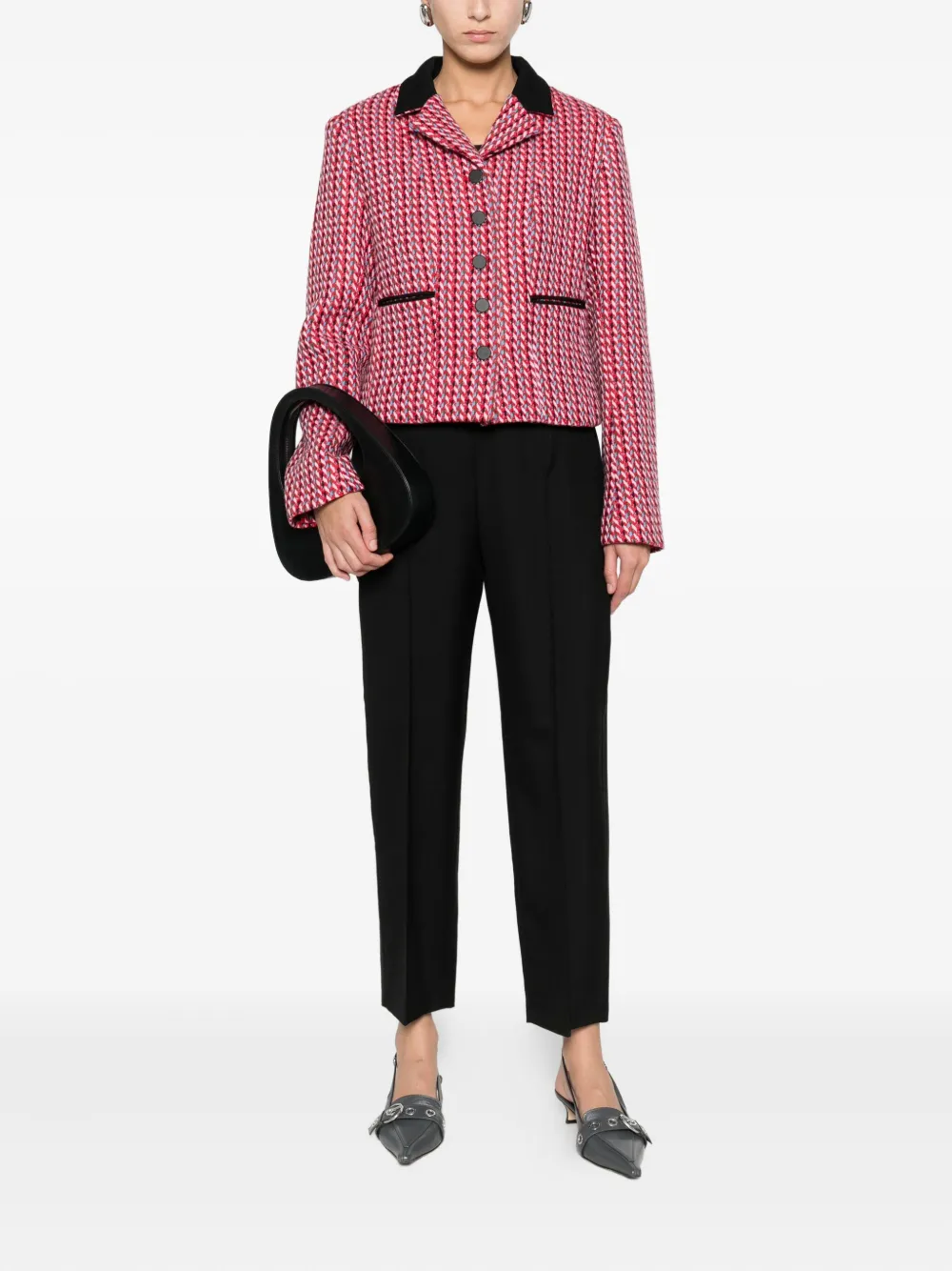 N°21 Notched-collar Tweed Jacket In Multi