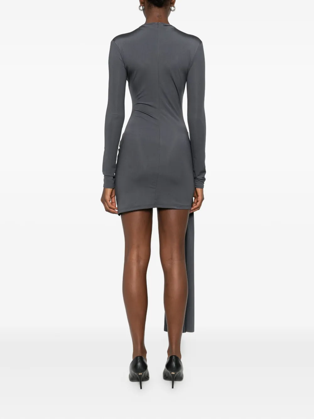 David Koma Gedrapeerde verfraaide jurk Grijs