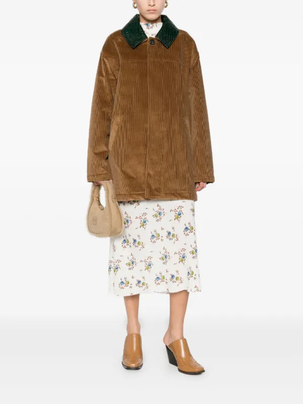 Nº21 crocodile-collar Corduroy Jacket | Brown | FARFETCH