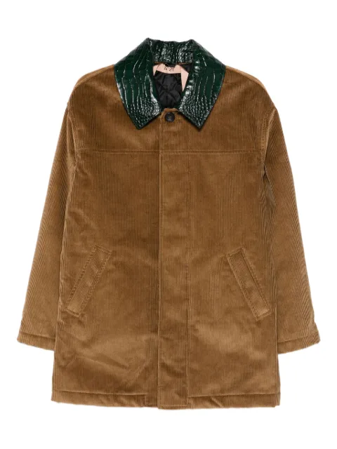 Nº21 crocodile-collar corduroy jacket