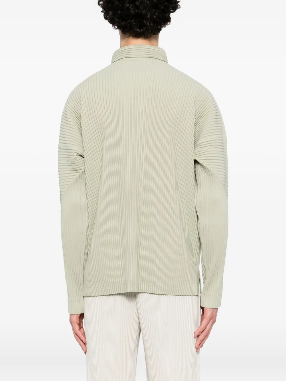 Issey Miyake Mc: October Perforated Shirt In Green
