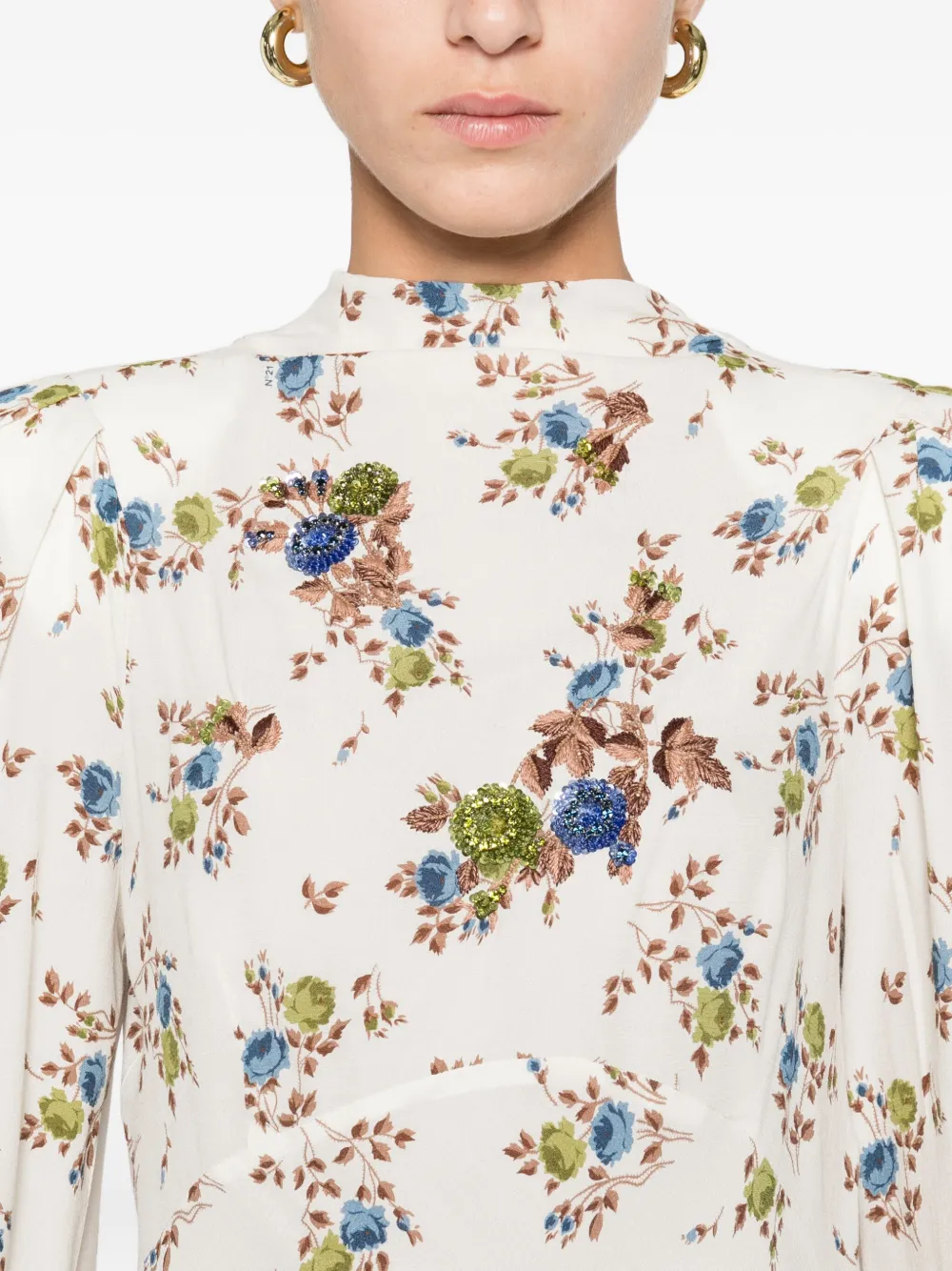 N°21 Kleid Floral-print Midi Dress In White