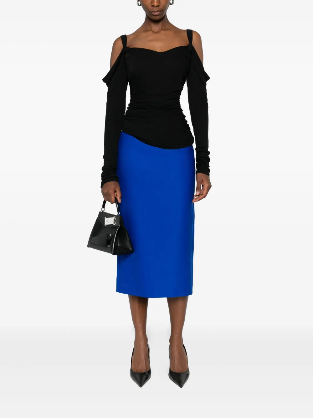 David Koma Rok met split - Blauw