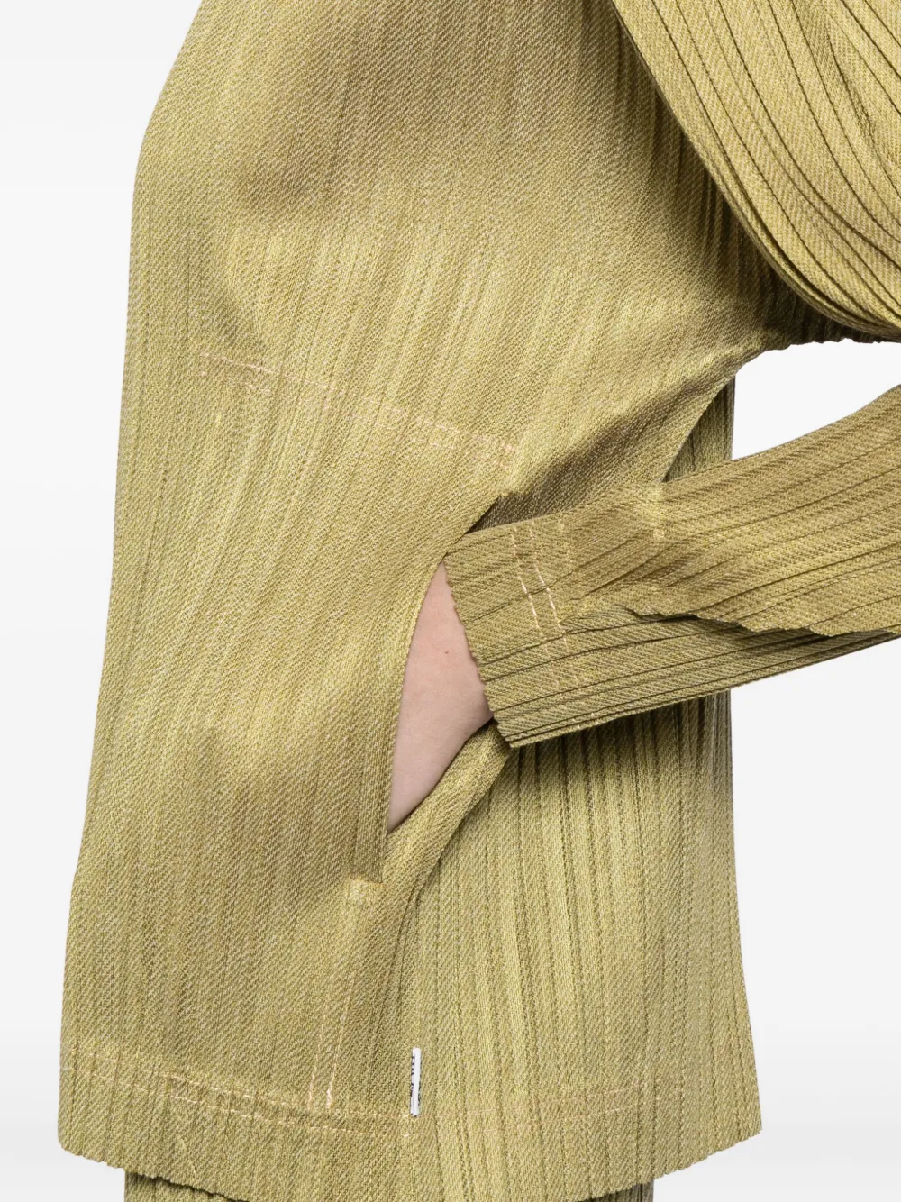 Pleats Please Issey Miyake Geplooid jack Groen