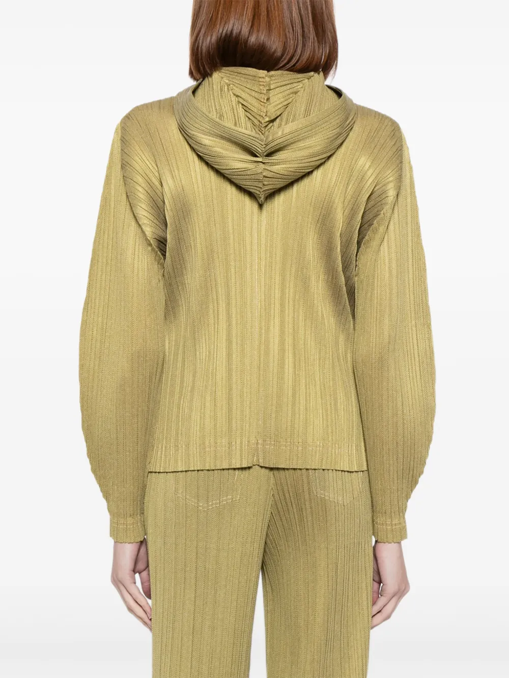 Pleats Please Issey Miyake Geplooid jack Groen