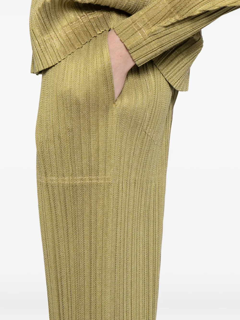 Pleats Please Issey Miyake Plooibroek Groen