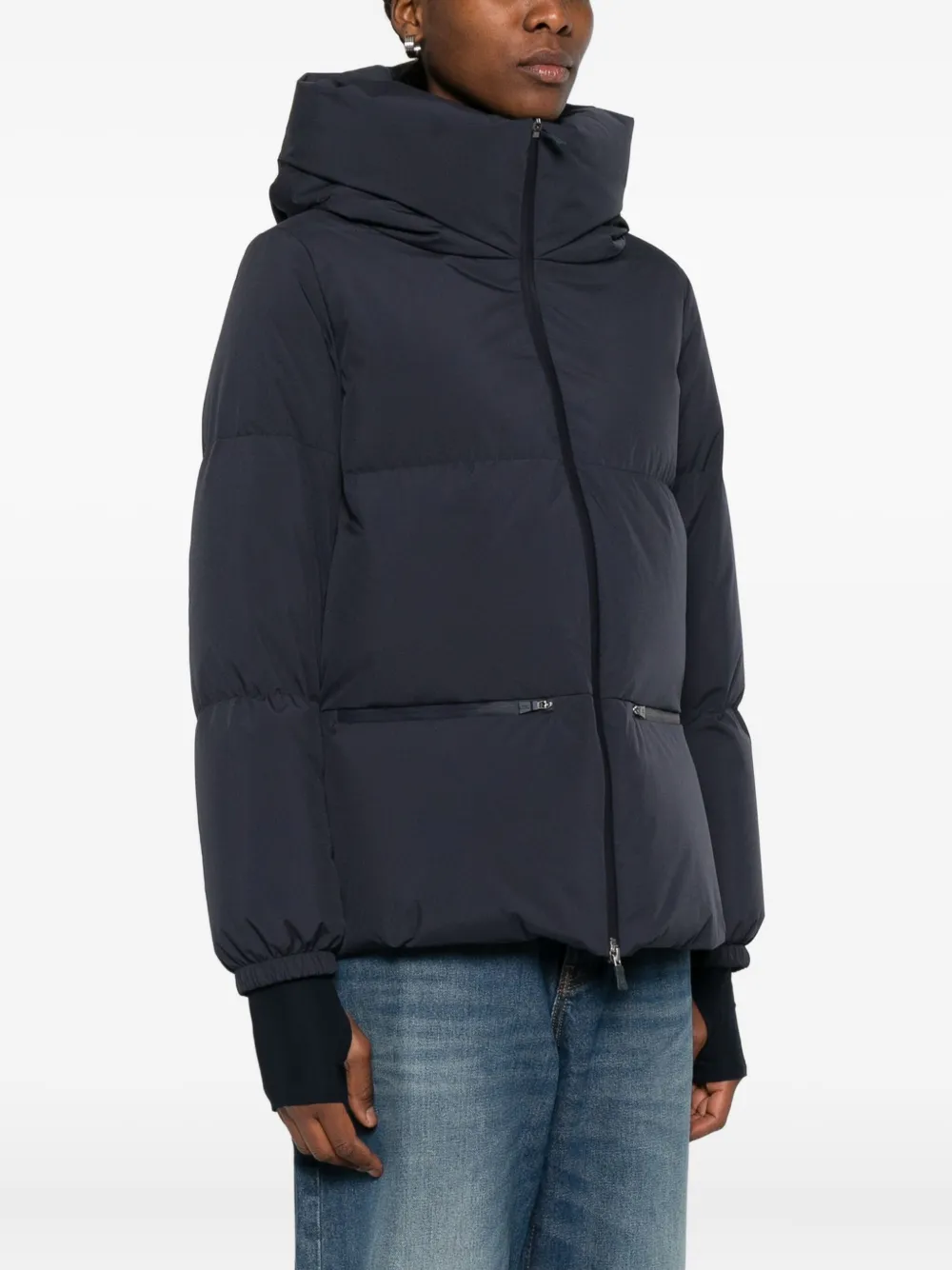 Herno Jack met trechterhals Blauw