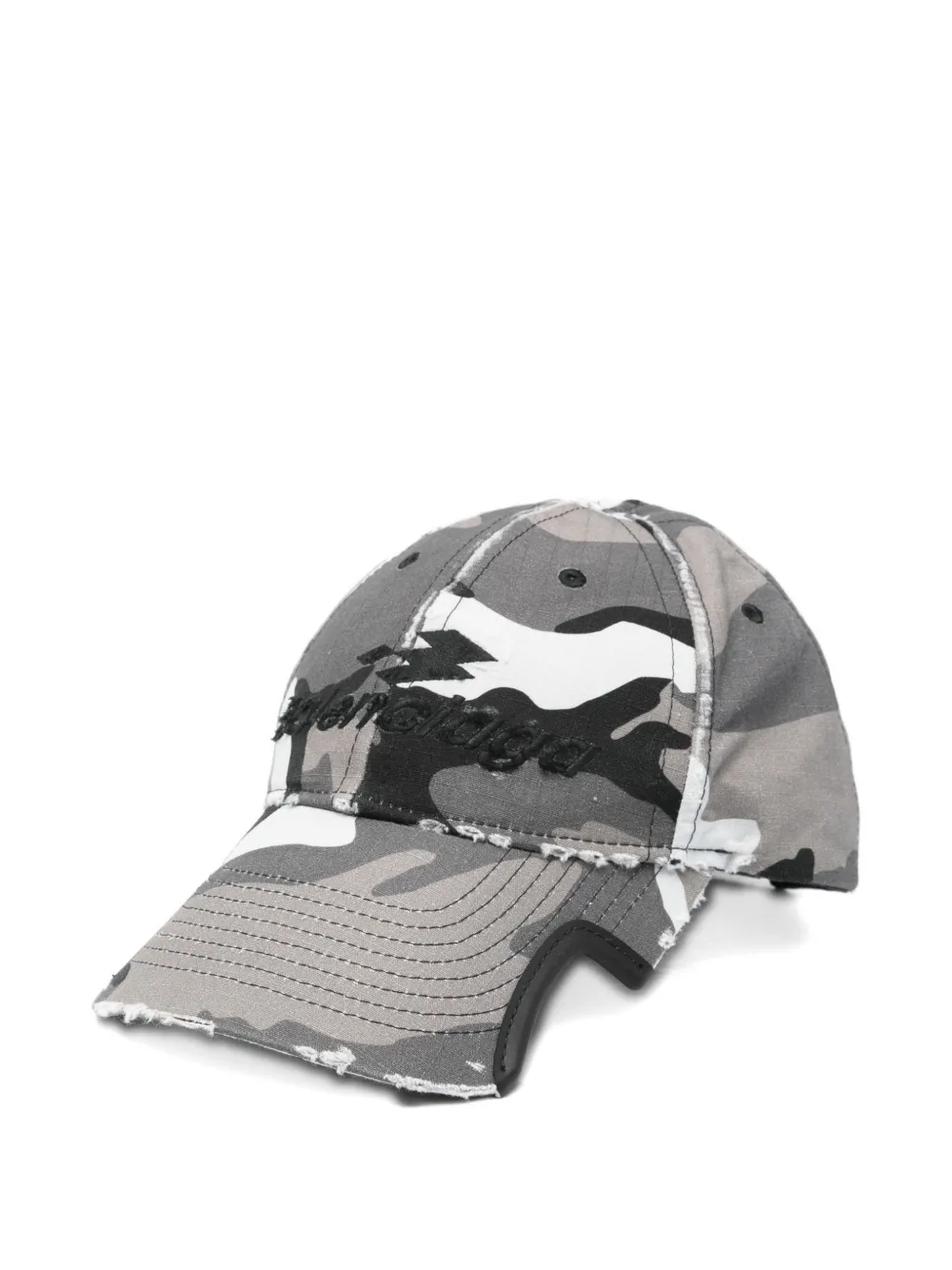 Balenciaga Camouflage-print Embroidered-logo Baseball Cap In Gray
