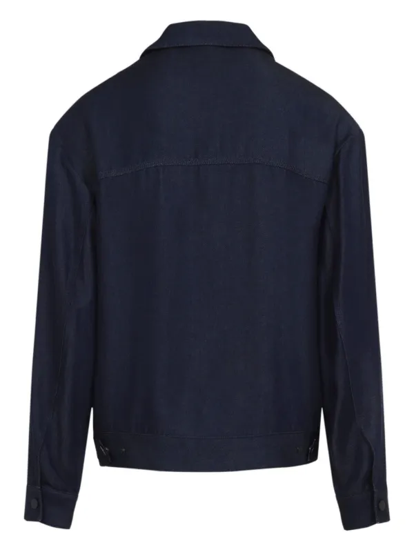 Giorgio Armani Buttoned Pocket Jacket | Blue | FARFETCH JO